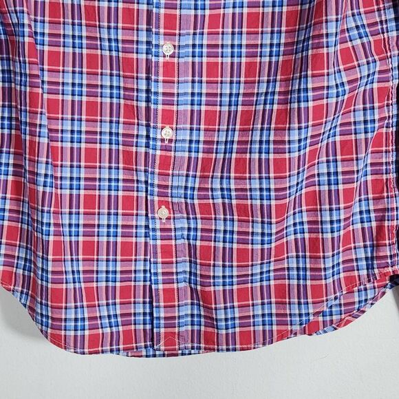 Ralph Lauren Red and Blue Plaid Long Sleeve Button-Down Shirt Size Large 14-16 - Picture 3 of 8